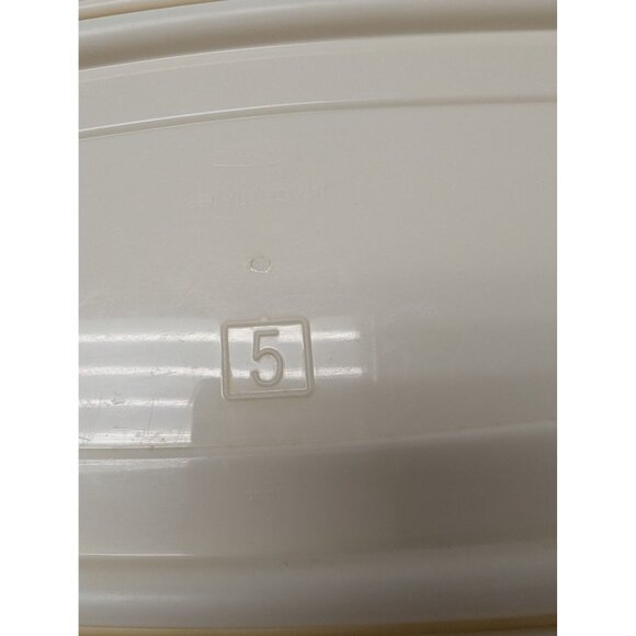 Vtg. Rubbermaid Servin' Saver Rectangle 4 cups #5 Almond Lid B - Picture 7 of 9